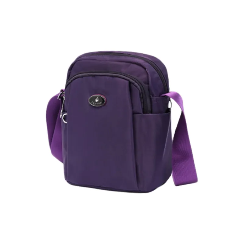 FOUVOR Nylon Oxford Cloth Shoulder Bag Crossbody Bag Women's Chestnut Red/Classic Black/Romantic Purple-10