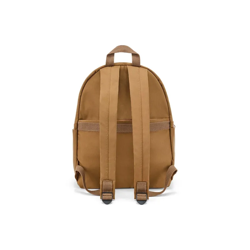 POY Nylon Fabric Backpack Medium Size Unisex Warm Brown Earth Tone-3
