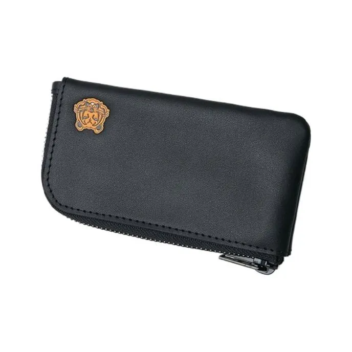 KENZO Tiger Leather Card Holders Coin Purses Wallets Men's Black-4