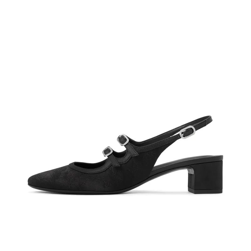 CHARLES&KEITH Small Ck Chinese Style New Chinese Style Strap Sandals Chunky Heel Women's Multicolor-3