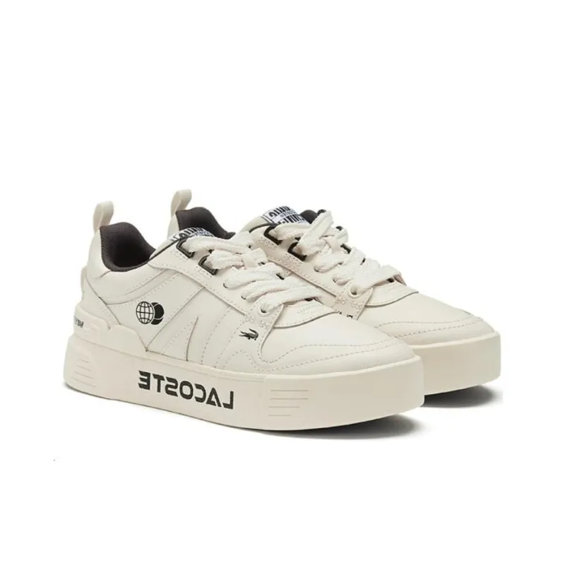 LACOSTE Low Top Skateboard Shoes Women's Beige-1
