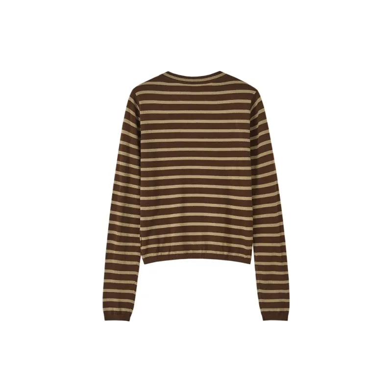 Demana T Shirt Women's Navy Blue Stripes-1
