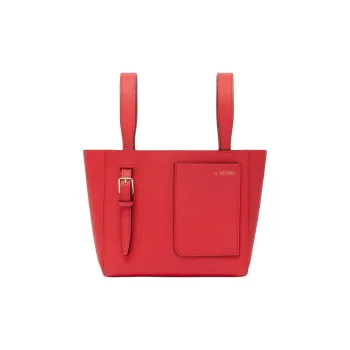 Valextra Calfskin Tote Bag, Shopping Bag, Portable Crossbody Bag, Shoulder Bag Women's Red