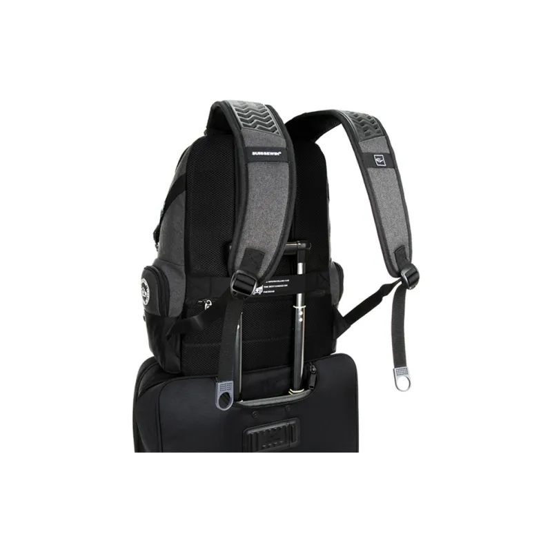 SUISSEWIN Polyester Large Capacity Student Backpack Regular Unisex Black/Gray-7