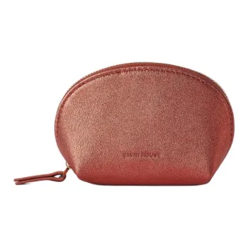 EMNI Sheepskin Dome Bag Coin Purse Mini Women's Metal Orange