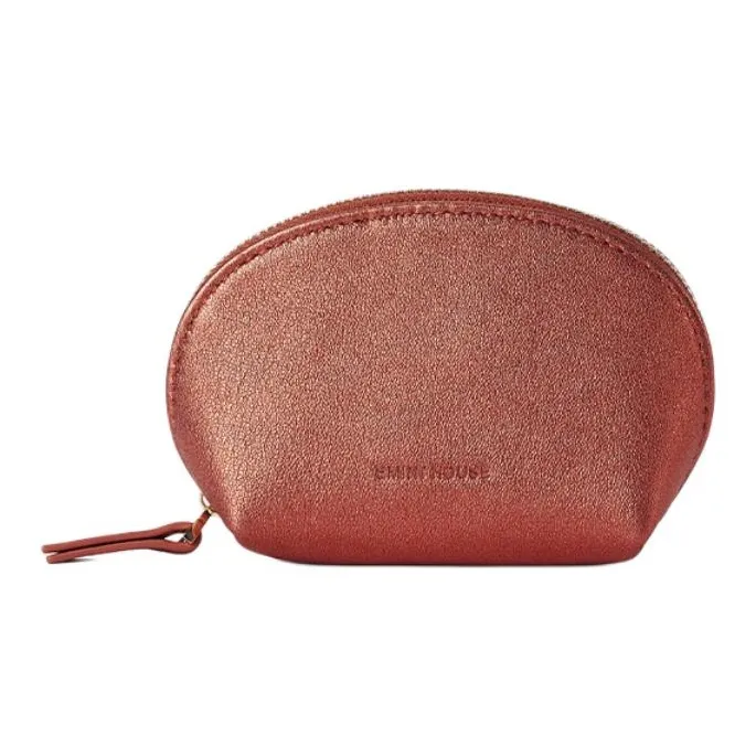 EMNI Sheepskin Dome Bag Coin Purse Mini Women's Metal Orange-0