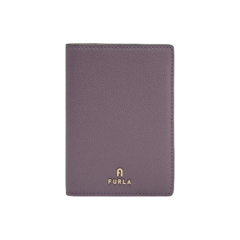 Furla Leather Card Holders Passport Holders Women's Light Purple & Ecru-0