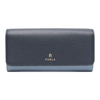 Furla Leather Wallet Women's Pink/Blue Plaid Navy