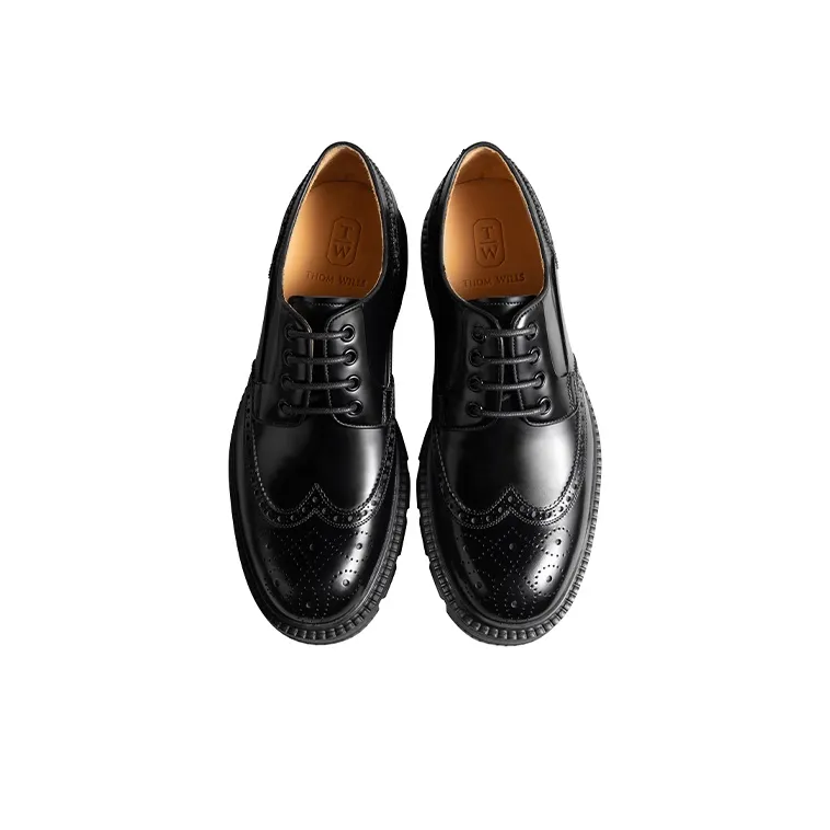 THOM WILLS Business Formal Shiny Derby Shoes Casual Shoes Men's Black-2