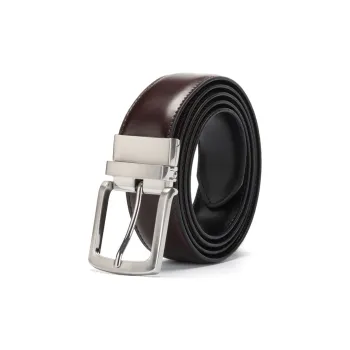 PISHUSHU Double-Sided With Body Rotating Pin Buckle Cow Leather Leather Belts Men's Tricolor Optional Width 3.3cm
