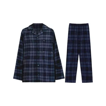 Lan Miao Pajama Set Men's Pitch Black Blue
