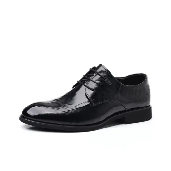 GZZ Dress Shoes Men Low Top Black/Brown