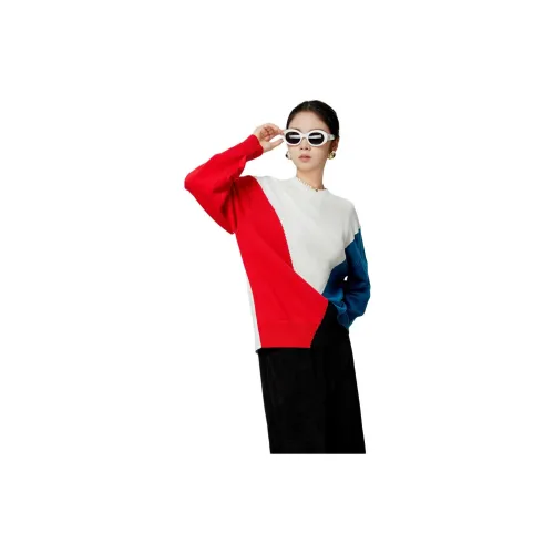 Weekly Knitwear Women's Red And Blue Combination