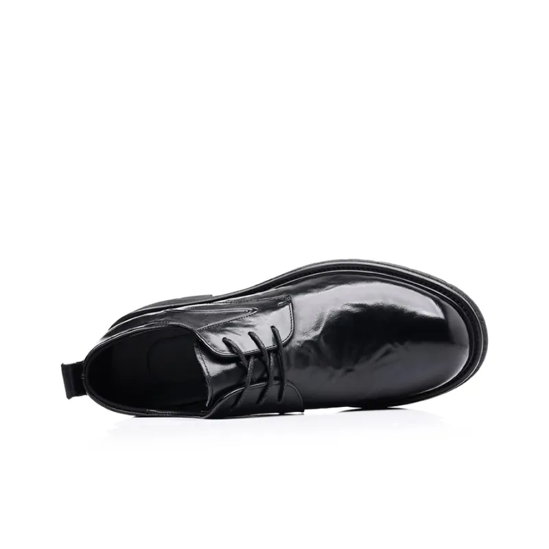 GZZ Dress Shoes Men Low Top Black/Brown-3