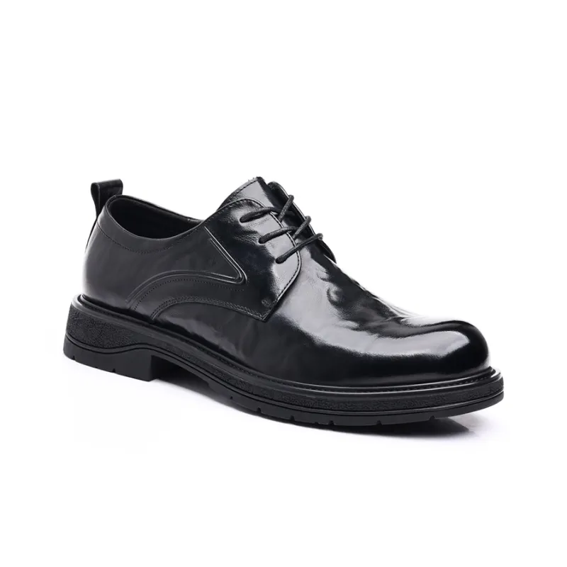 GZZ Dress Shoes Men Low Top Black/Brown-2