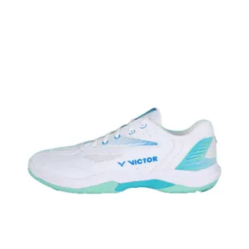 VICTOR Cushioning Breathable Badminton Shoes Unisex White Blue