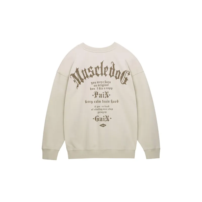 Muscle Dog Sweatshirt Men's Khaki-1