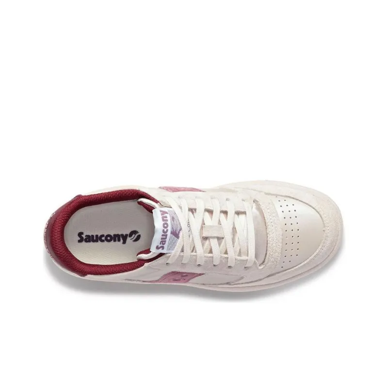 Saucony Jazz Court Cushioning Wear-Resistant Low-Top Skateboard Shoes Unisex Pink-3