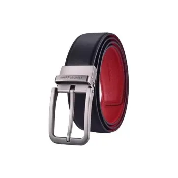 Hush Puppies Red Belt Top Grain Cow Leather Pin Buckle Leather Belts Men's Width 3.4cm