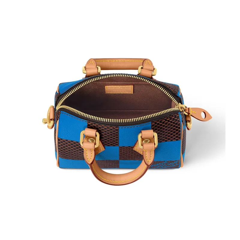 LOUIS VUITTON Nano Speedy Bandoulière Damier Pop Blue-3