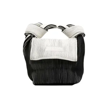 LASTFRAME Nylon Handbag Small Size Unisex Black White