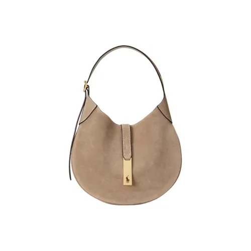 Polo Ralph Lauren Polo ID Suede Handbag Shoulder Bag Women's Clay Color