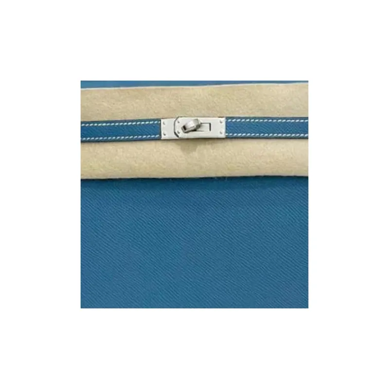 HERMES Kelly Epsom Leather Kelly Bag, One Shoulder Handbag Women's D2 NEW BLEU JEAN New Denim Blue-1