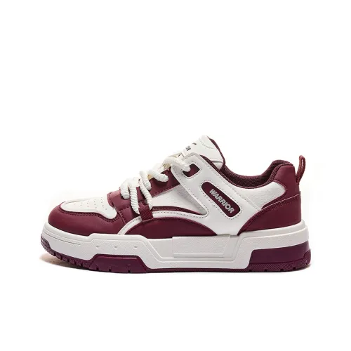 WARRIOR Skateboard Shoes Women's Low-Top Beige Wine Red