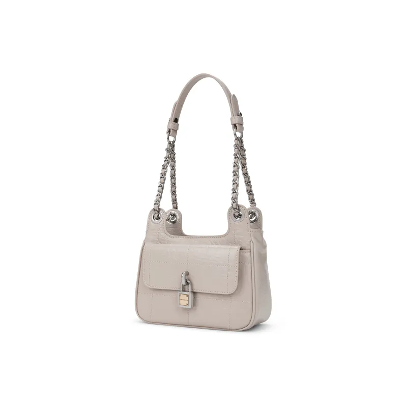 CHARLES&KEITH Polyurethane Synthetic Leather Small Square Bag Shoulder Bag Crossbody Bag Small Size Women's Solid Color-1
