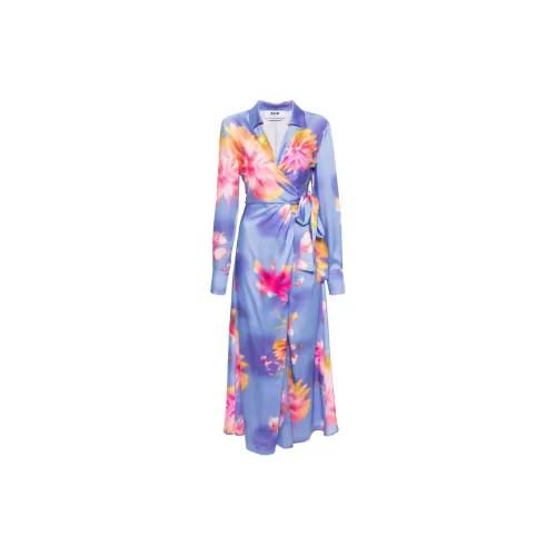 MSGM Floral-print Wrap Maxi Dress