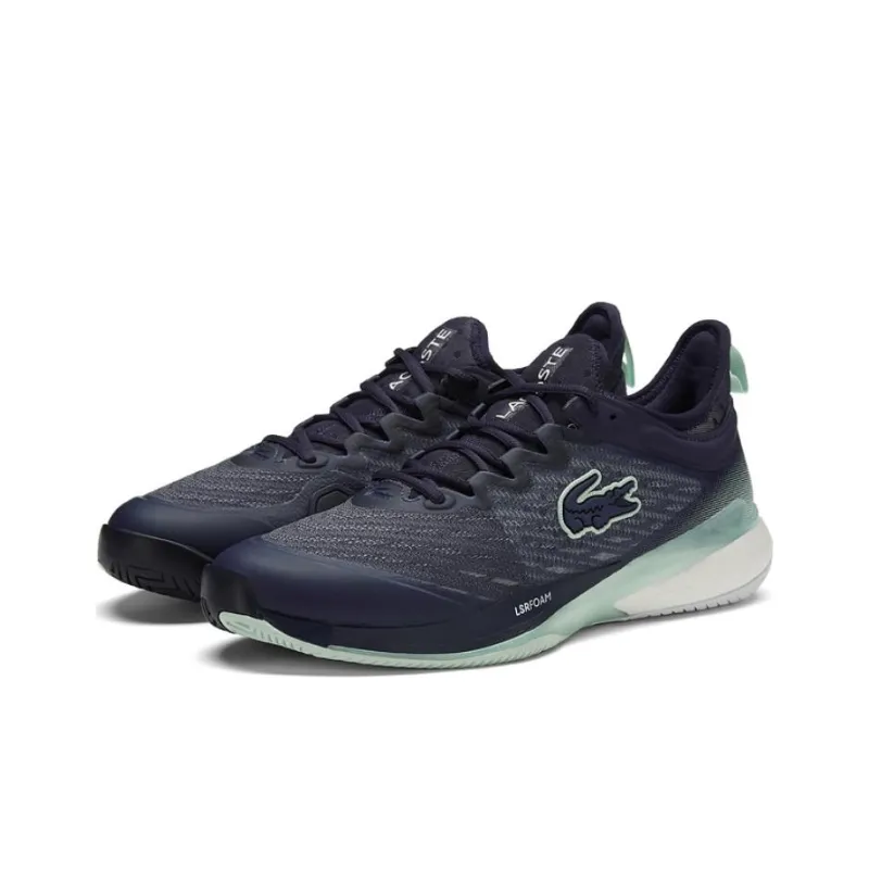 LACOSTE Anti Slip Wear Resistant Low Top Casual Shoes Men's Navy Blue-3