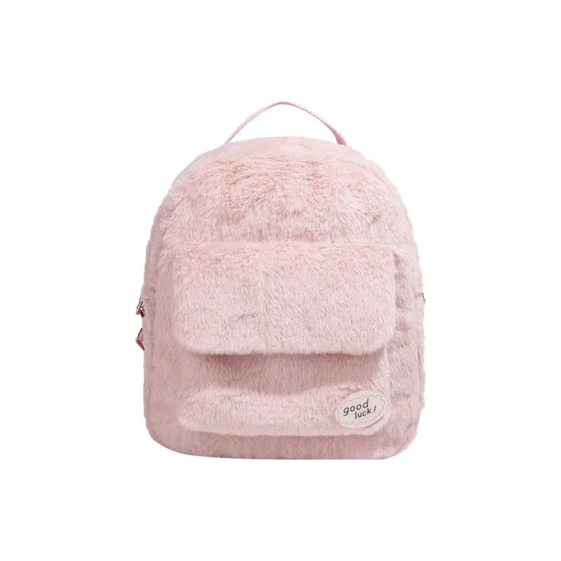 Parker Bear Plush Backpack Regular Unisex Black/White/Pink/Khaki-0