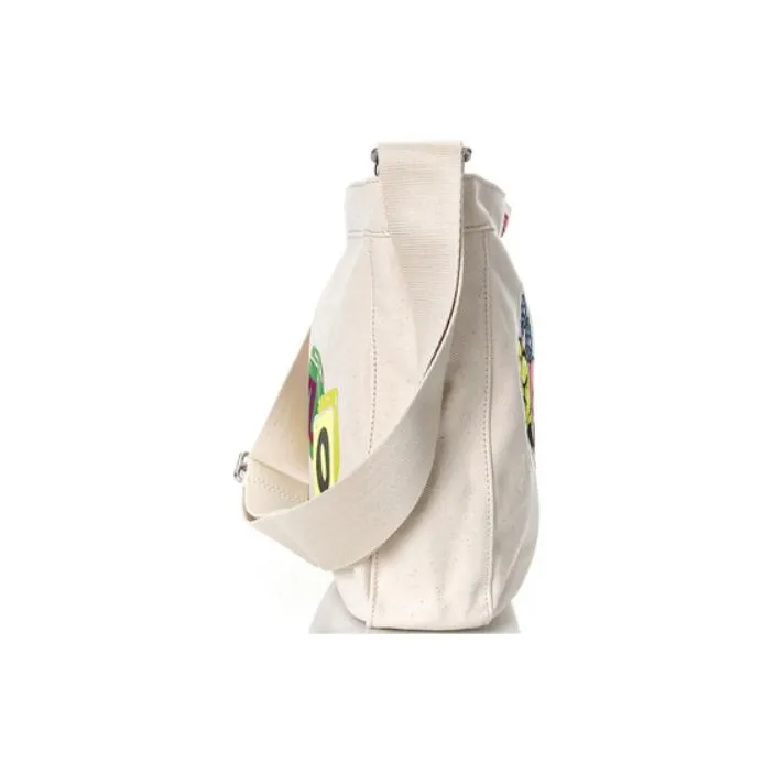 KENZO 100% Cotton Crossbody Bag Shoulder Bag Men's White-4