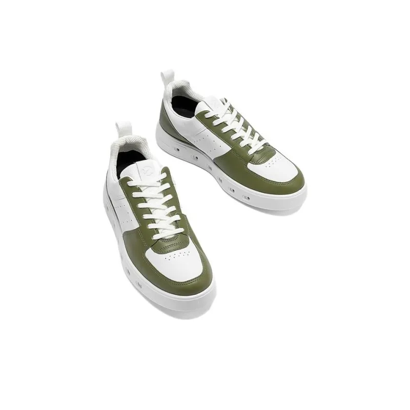 Ecco Low Top Skateboard Shoes Men's White Green-3