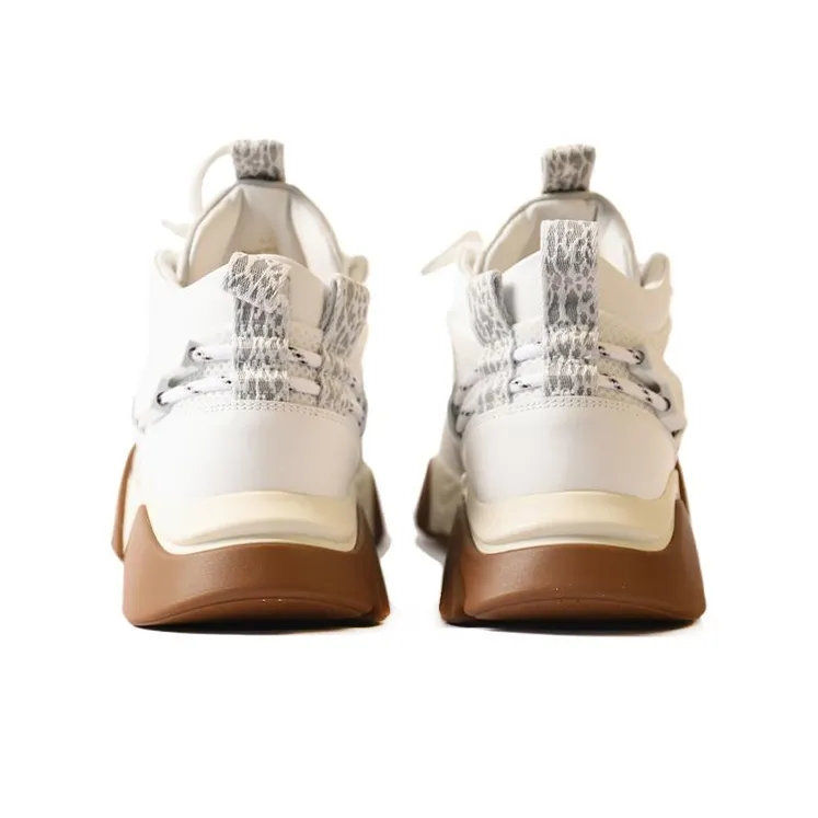 FANSIZHE High Top Casual Shoes Men's White Brown-3