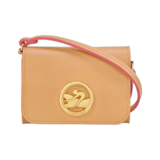 LONGCHAMP BOX-TROT Leather Coin Purse Women's Light Gold-0