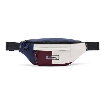 Champion Fabric With Synthetic Leather Fanny Pack Small Size Unisex Blue/Dark Red/Dark Green