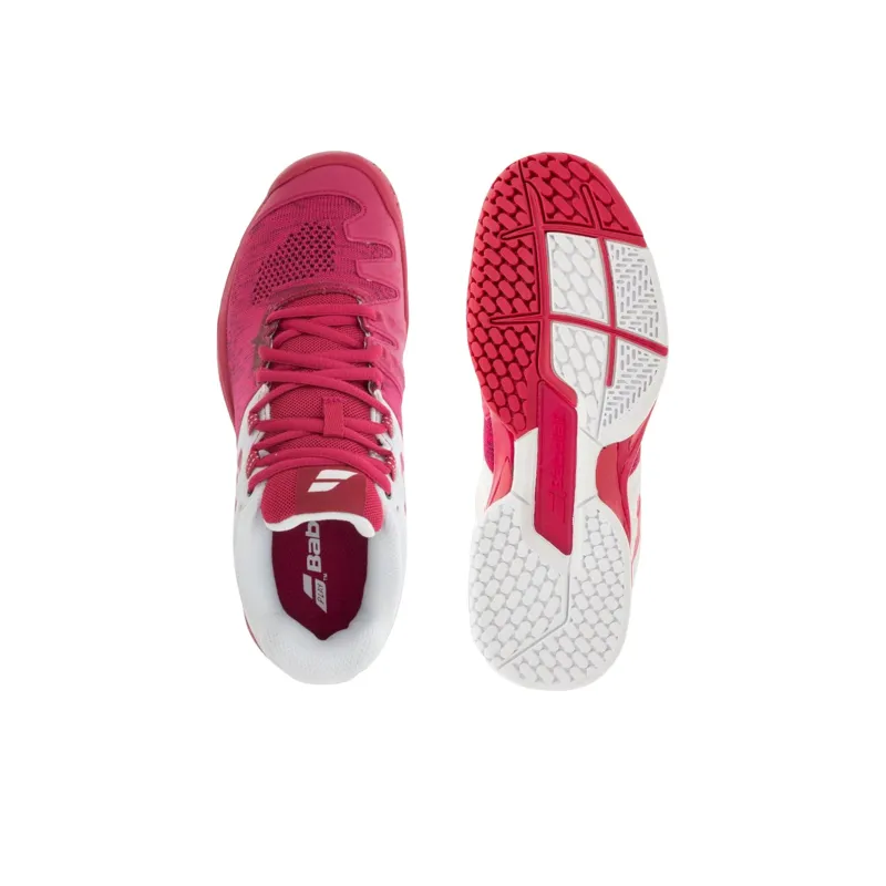Babolat Cushioning Slip Resistant Low Top Tennis Shoes Women's Red White-3