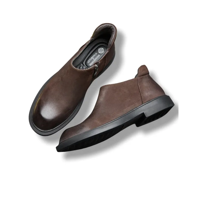 Brounvanm Ankle Boots Men Coffee/Chocolate-3