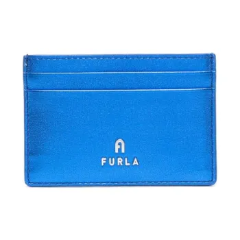 Furla Leather Card Holder Unisex Cobalt Blue