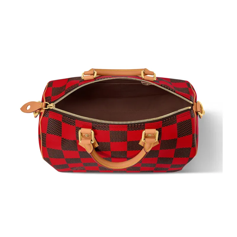 LOUIS VUITTON Speedy 40 Bandoulière Damier Pop Red-4
