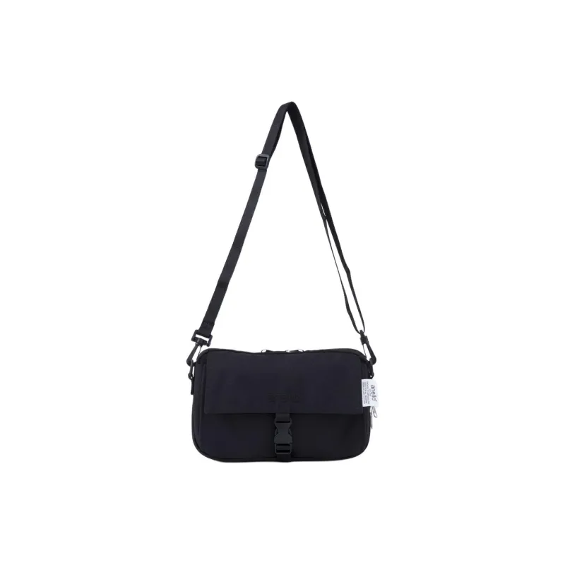 Anello Nylon Portable Crossbody Bag Shoulder Bag Mini Unisex Black-1