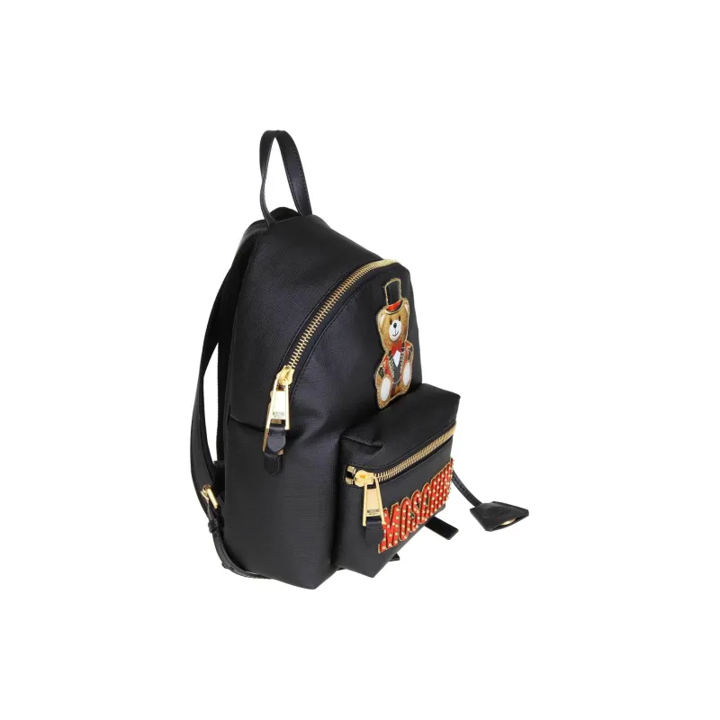 MOSCHINO Fabric Backpack Unisex Black-2
