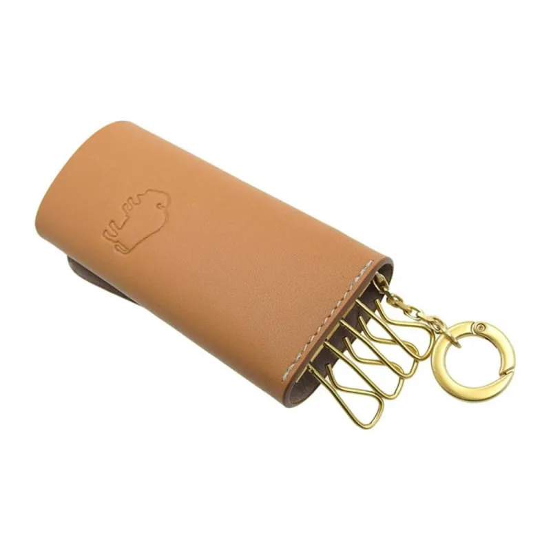 Il Bisonte Cow Leather Key Pouch Unisex Brown-1