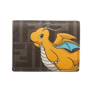 FENDI Pokémon X FRGMT Nigo, Collaboration Polyamide Card Holder, Wallet Medium Size Women's Yellow & Brown