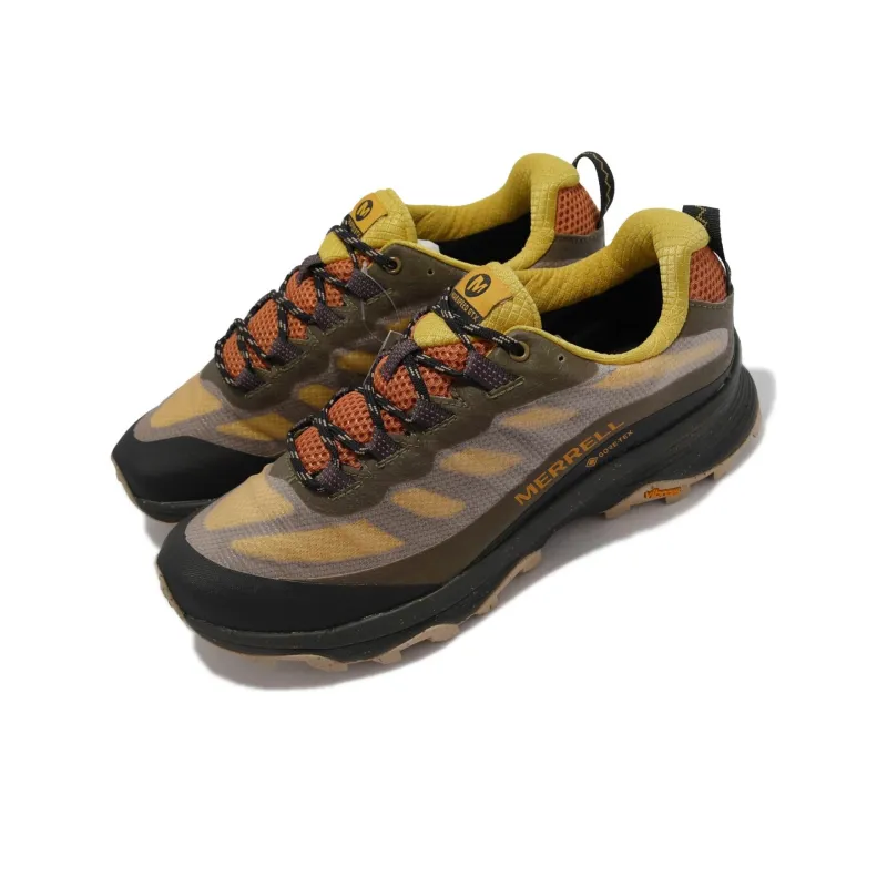 MERRELL Moab Speed GTX Durable Breathable Low-Top Outdoor Shoes Men's Brown Yellow-2