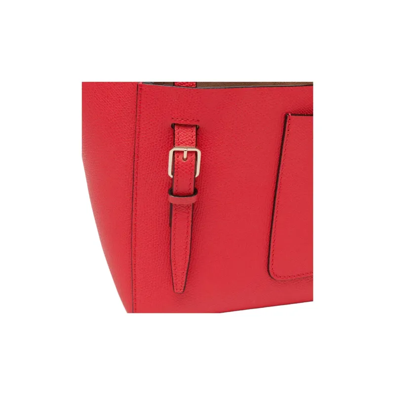 Valextra Calfskin Tote Bag, Shopping Bag, Portable Crossbody Bag, Shoulder Bag Women's Red-4