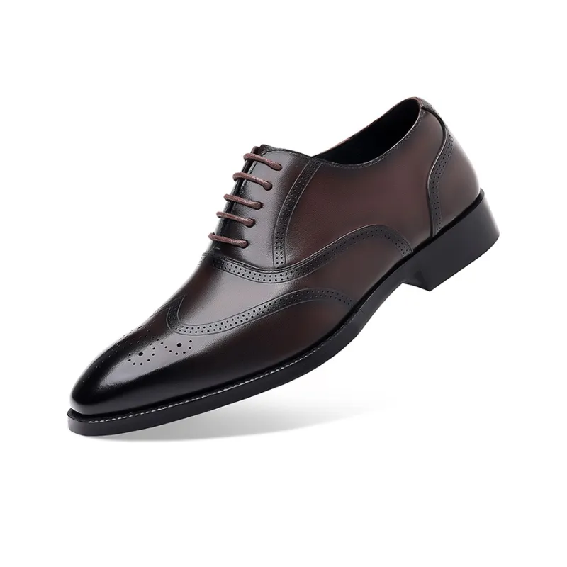 GZZ Dress Shoes Men Low Top Black/Brown-1