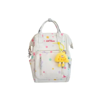Banyanu Nylon Backpacks Medium Size Unisex White/Pink/Violet/Light Green