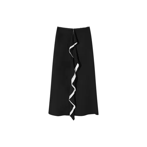 Ouyang Casual Long Skirts Women's Black